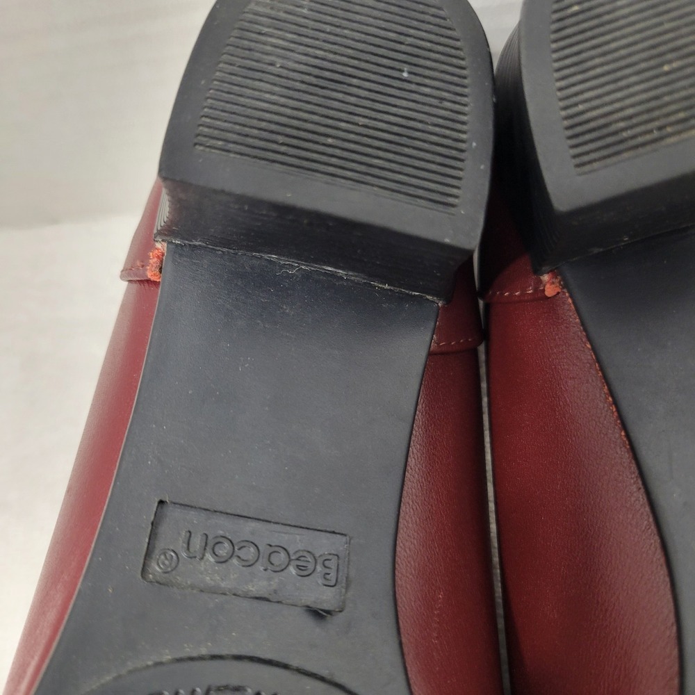 Beacon Joan Slip-On Shoes Women's Sz 8W Black Leather‎ Square Toe Block Heel - Picture 13 of 13